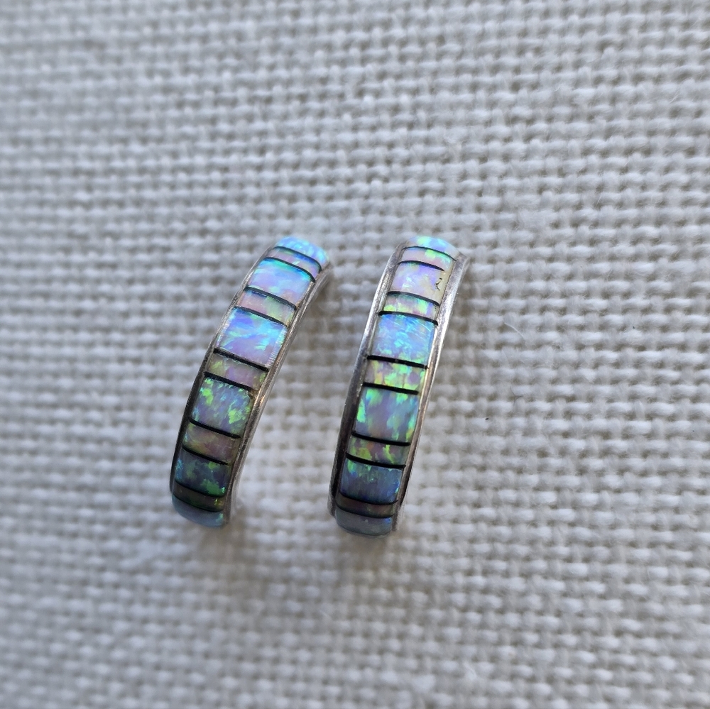 Zuni Opal Sterling Silver Earrings